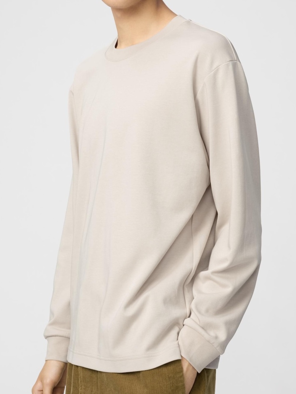 Uniqlo Airism Cotton Long Sleeve in Natural